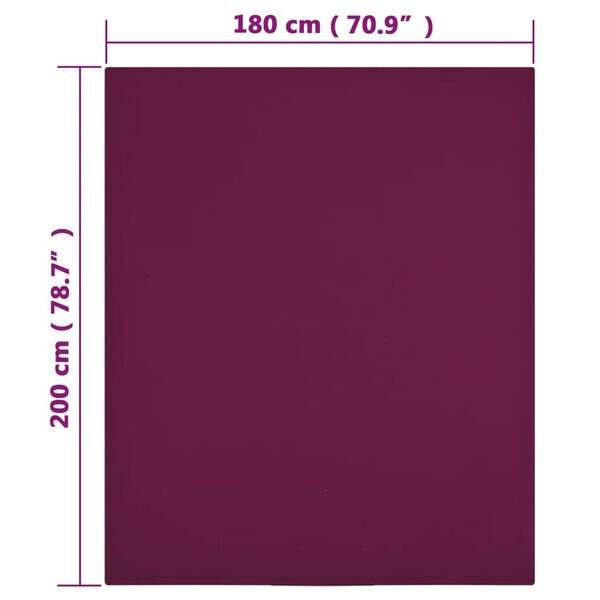 vidaXL Jersey Fitted Sheets 2 pcs Bordeaux 180x200 cm Cotton