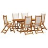 vidaXL 7 Piece Garden Dining Set Solid Wood Acacia and Textilene