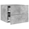 vidaXL Wall-mounted Bedside Cabinets with LED Lights 2 pcs Concrete Grey