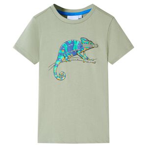 vidaXL Kids' T-shirt with Short Sleeves Light Khaki 116