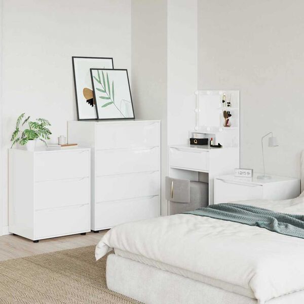 vidaXL Storage Cabinets 2 pcs High Gloss White 80 x 48 x 105 cm