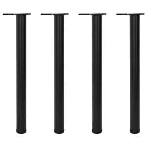 vidaXL Table Leg | Set of 4 | Black | Iron, Die-cast Zinc | Adjustable Height