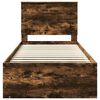 vidaXL Bed Frame with Headboard Smoked Oak 90 x 200 cm Solid Pine Wood