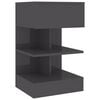 vidaXL Bedside Cabinet High Gloss Grey 40x35x65 cm Engineered Wood