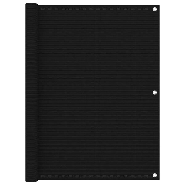 vidaXL Balcony Screen Black 120x600 cm HDPE