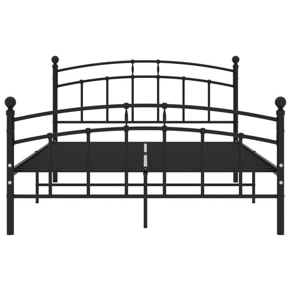 vidaXL Bed Frame without Mattress Black Metal 200x200 cm