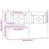 vidaXL Metal Replace Headboard White 160 cm