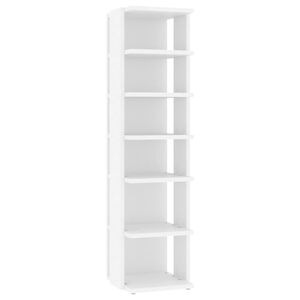 vidaXL Shoe Cabinet White 27.5x27x102 cm Engineered Wood
