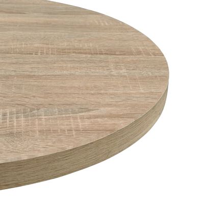 vidaXL Bistro Table MDF and Steel Round 60x75 cm Oak Colour