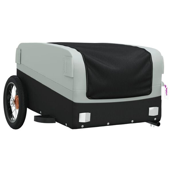 vidaXL Bike Trailer Black and Grey 30 kg Iron