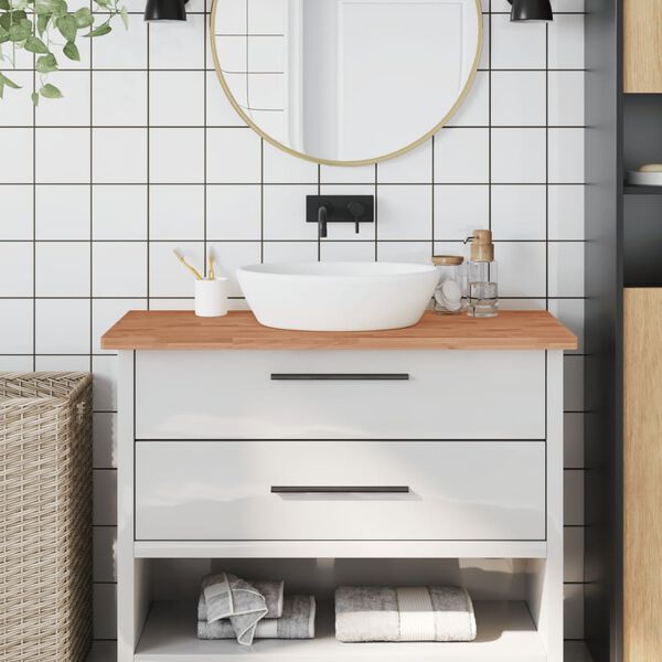 vidaXL Bathroom Countertop 100x60x2.5 cm Solid Wood Beech