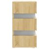 vidaXL LED Bedside Cabinet Sonoma Oak 45x35x67 cm Engineered Wood