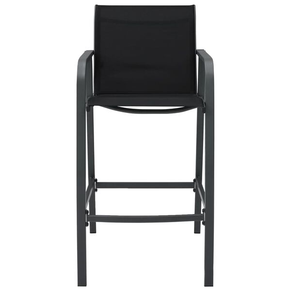 vidaXL Garden Bar Chairs 2 pcs Black Textilene
