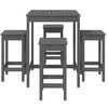 vidaXL 5 Piece Garden Bar Set Grey Solid Wood Pine