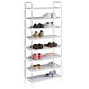 vidaXL Shoe Rack with 8 Shelves Metal and Non-woven Fabric Silver