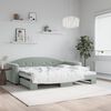 vidaXL Daybed with Trundle without Mattress Light Grey 90x190 cm Single