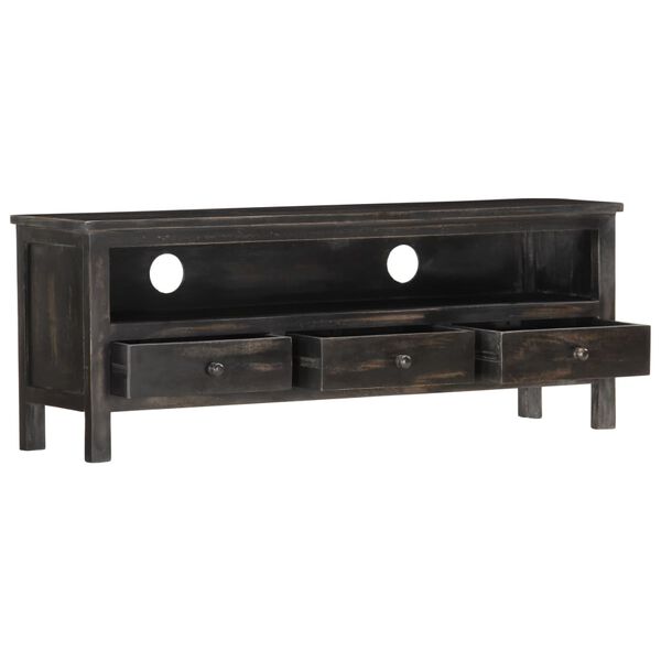 vidaXL TV Cabinet Black 120x30x45 cm Solid Mango Wood
