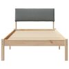 vidaXL Bed frame Brown and dark grey 90 x 190 cm Solid pine wood