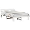 vidaXL Bed Frame with Headboard White 135 x 190 cm Solid Pine Wood