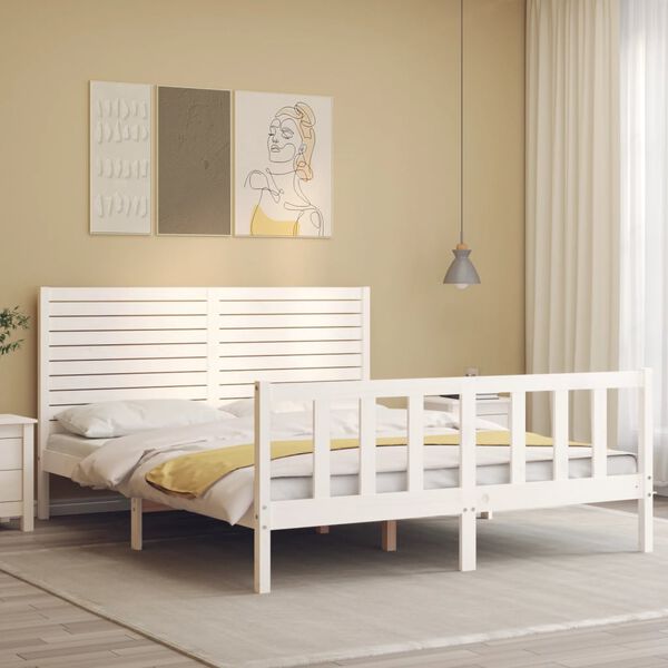 vidaXL Bed Frame without Mattress White 160x200 cm Solid Wood Pine