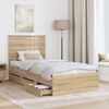 vidaXL Bed Frame with Drawer Sonoma Oak 90 x 190 cm Engineer Wood