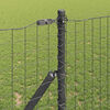 vidaXL Fence Post 2 pcs Grey Powder-coated steel