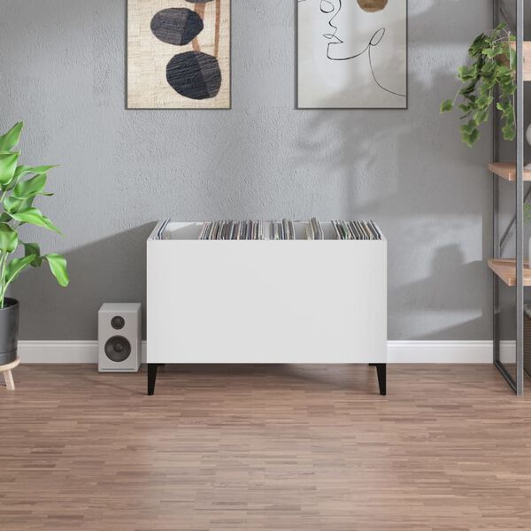 vidaXL Record Cabinet White 74.5x38x48 cm Engineered Wood