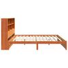 vidaXL Bookcase Bed Frame Wax Brown 200 x 200 cm Solid Pine Wood