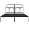 vidaXL Metal Bed Frame without Mattress with Headboard Black 140x200cm