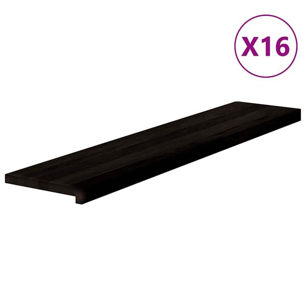 vidaXL Stair Treads 16 pcs Dark Brown 120x30x2 cm Solid Wood Oak
