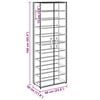 vidaXL Shoe Cabinet Grey 60x30x166 cm Fabric