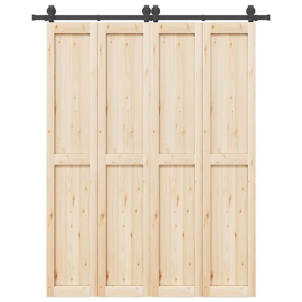 vidaXL Sliding Door Hardware Kit 183 cm Steel Black