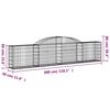 vidaXL Arched Gabion Baskets 2 pcs 300x30x60/80 cm Galvanised Iron