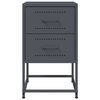 vidaXL Bedside Cabinet Anthracite 36x39x60.5 cm Steel