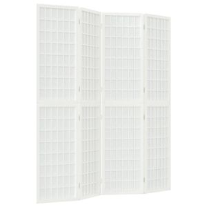 vidaXL Folding 4-Panel Room Divider Japanese Style 160x170 cm White