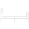 vidaXL Metal Bed Frame without Mattress with Footboard White 107x203cm