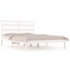 vidaXL Bed Frame without Mattress White Solid Wood Pine King Size