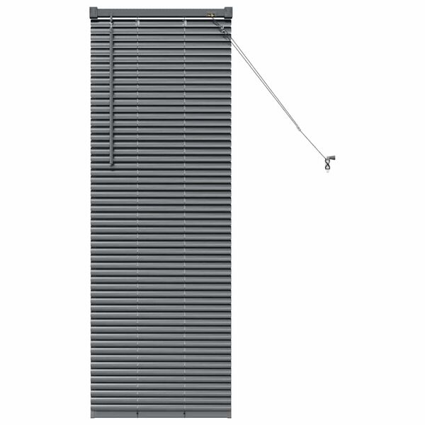vidaXL Window Blind with Curtains Manual Dark grey Aluminium