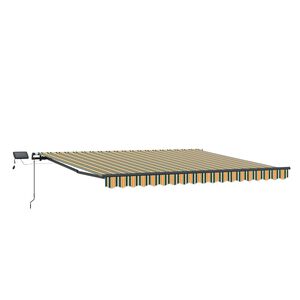 vidaXL Retractable Awning Green and yellow 450 x 300 cm