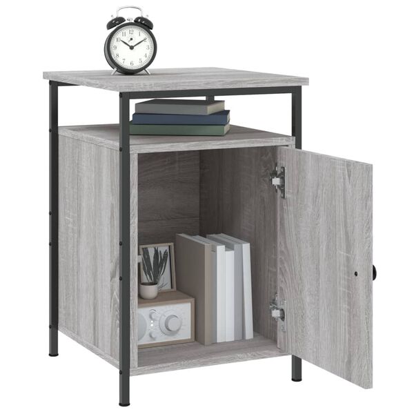 vidaXL Bedside Cabinet Grey Sonoma 40x42x60 cm Engineered Wood