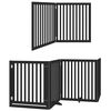 vidaXL Dog Gate with Door Foldable 6 Panels Black 480 cm Poplar Wood
