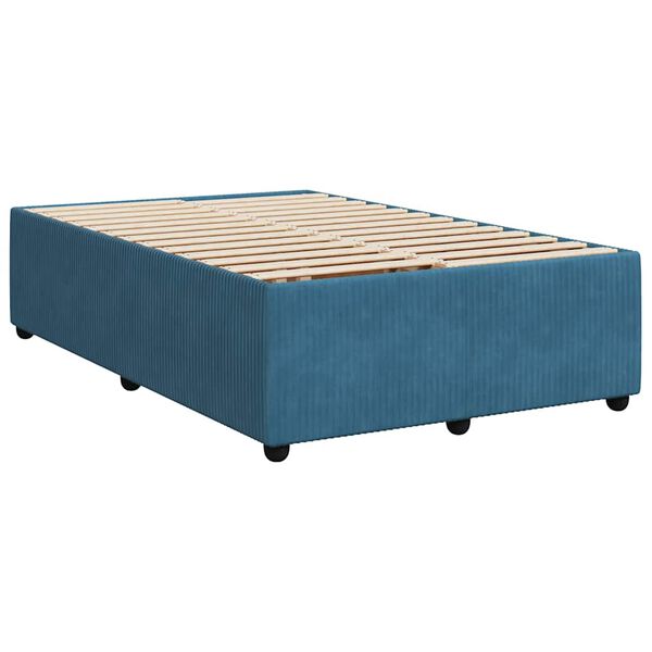 vidaXL Bed Frame without Mattress Blue 120x190 cm Small Double Velvet