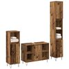 vidaXL Bathroom Furniture Set with Door 3 pcs Old Wood Engineered Wood