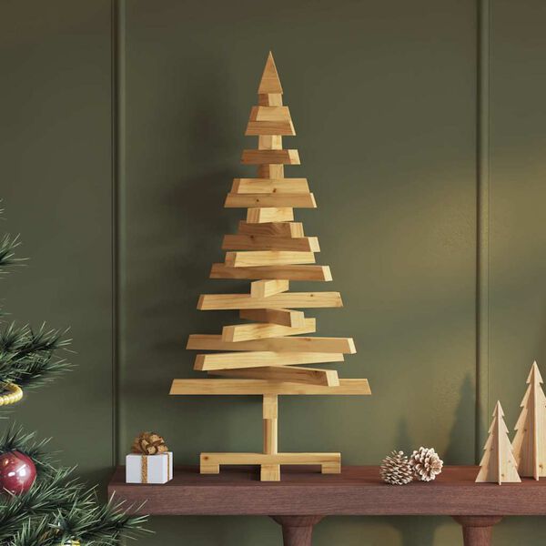 vidaXL Christmas Trees with Stand Brown 90 cm Solid pine wood