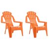vidaXL Garden Chairs 2 pcs for Children Orange 37x34x44cm PP Wooden Look