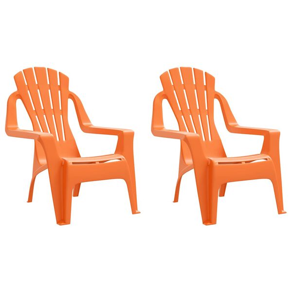 vidaXL Garden Chairs 2 pcs for Children Orange 37x34x44cm PP Wooden Look