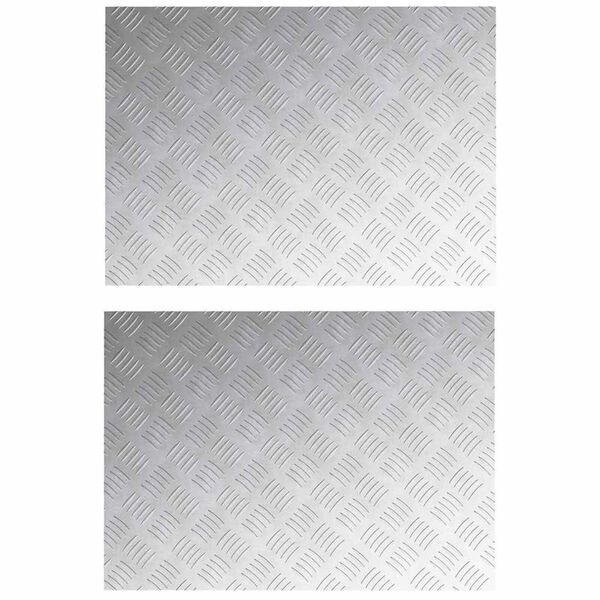 vidaXL Stair Tread Rectangular 2 pcs Silver 70 x 50 cm Aluminium
