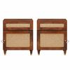 vidaXL Bedside Tables Brown 50 x 33 x 60 cm Cane and solid mango wood