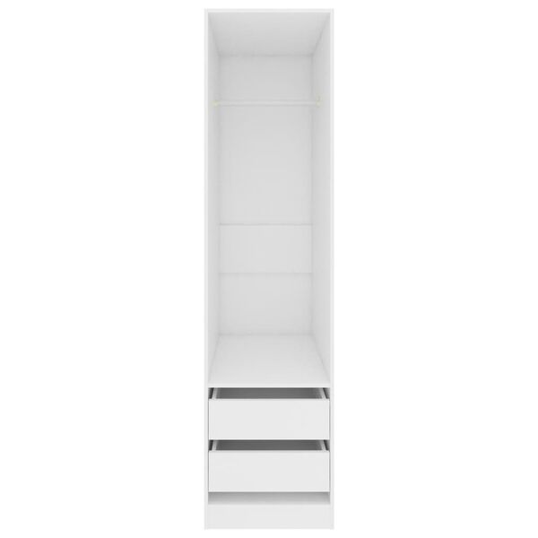 vidaXL Wardrobe with Drawers White 50x50x200 cm Engineered Wood