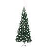 vidaXL Corner Artificial Christmas Tree Green 180 cm PVC and Metal